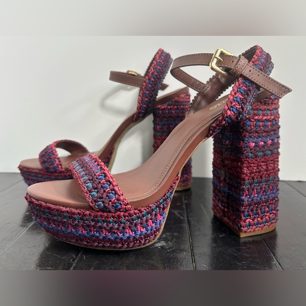NEW Arezzo Mya Mid Block Sandal - Multicolor - Women’s Size 8.5 - Picture 9 of 14